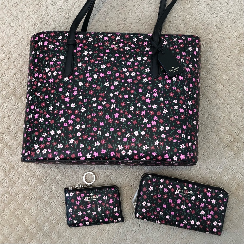 NWT Kate Spade Schuyler Medium Tote, Lg Continental Wallet and L Zip Card Holder